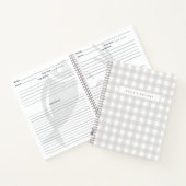 Rezepte | Gingham Pattern Grau und Weiß Notizblock (Innenseite)