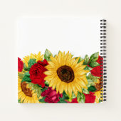 Rezepte Kochbuch Gelbe Sonnenblumen Rote Rosen Wei Notizblock (Rückseite)