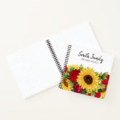 Rezepte Kochbuch Gelbe Sonnenblumen Rote Rosen Wei Notizblock (Innenseite)