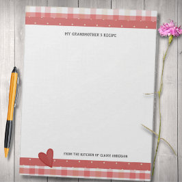 Rezepte meiner Großmutter Retro-Kariertes großes N Notizblock