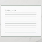 Rezepte | Minimale Eleganwald Grüne Rezept Karte (Rückseite)