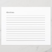 Rezepte | Minimale Recipe Binder Umschließkarte (Rückseite)