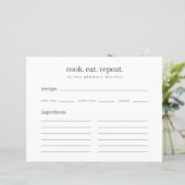 Rezepte | Minimale Recipe Binder Umschließkarte (Stehend Vorderseite)