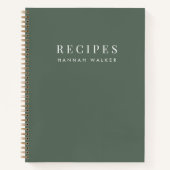 Rezepte | Minimalistisches Grünes Waldrezept Notizblock (Vorderseite)