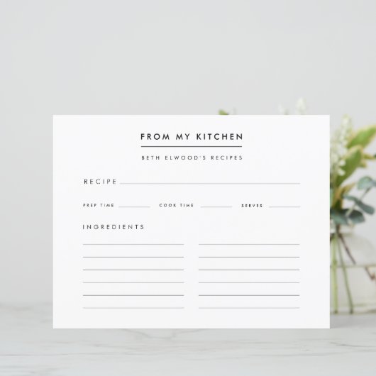 Rezepte | Modern aus meiner Küche Rezept Card (Stehend Vorderseite)