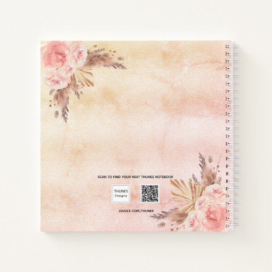 Rezepte Pampas Gras Rosa Blütengewächse Notizblock (Rückseite)