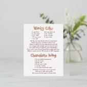 Rezepte Postkarte für abgebackenen Kuchen und Scho (Stehend vorne)