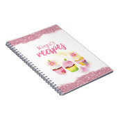 Rezepte Rosa Glitzer Cupcake Personalisiertes Note Notizblock (Rechte Seite)