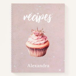Rezepte Rosa Glitzer Cupcake Personalisiertes Note Notizblock