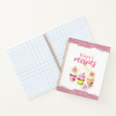 Rezepte Rosa Glitzer Cupcake Personalisiertes Note Notizblock (Innenseite)