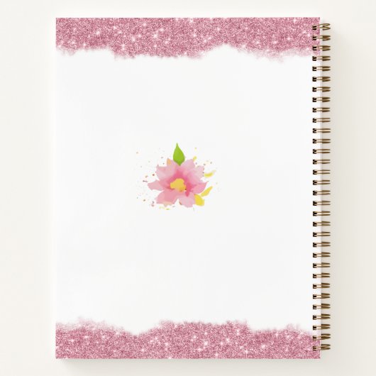 Rezepte Rosa Glitzer Cupcake Personalisiertes Note Notizblock (Rückseite)