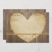 Rezepte Rustikale Holzzaun-Karten Herz-Bridal (Vorne/Hinten)