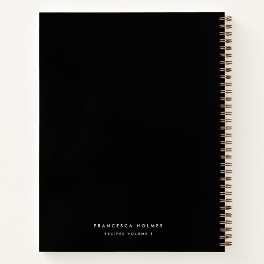 Rezepte Schwarz Modernes Foto Rezept Notizblock (Rückseite)