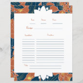 Rezepte und Erinnerungen Autumnal Blumenzitat (Vorne/Hinten)