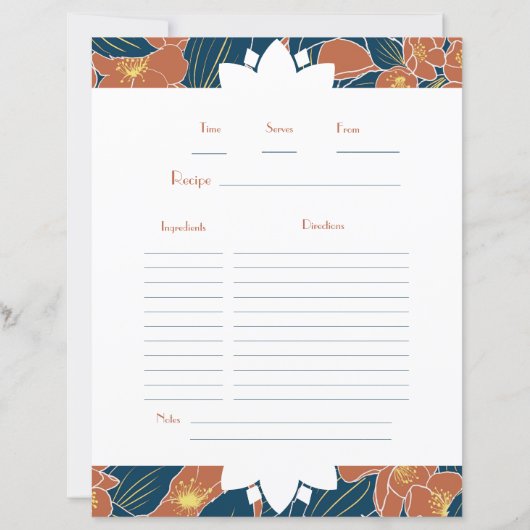 Rezepte und Erinnerungen Autumnal Blumenzitat (Vorderseite)