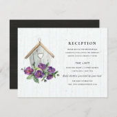 REZEPTION AUS WEISSEM HOLZ MIT BLUMENBIRDHOUSE BEGLEITKARTE (Vorne/Hinten)