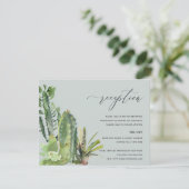 REZEPTION DER GRAUEN CACTI FOLIAGE WATERCOLOR WEDI BEGLEITKARTE (Stehend Vorderseite)