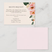 Rezeption Elegantes Rosa Rosa Begleitkarte (Vorne/Hinten)