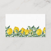 Rezeption für Brautparty Zitronengrün Visitenkarte (Rückseite)