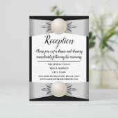 Rezeption für die feierliche Weiße Pearl Ribbon Ho Einladung (Stehend Vorderseite)