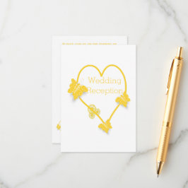 Rezeption für die Hochzeit von gelben Schmetterlin Begleitkarte