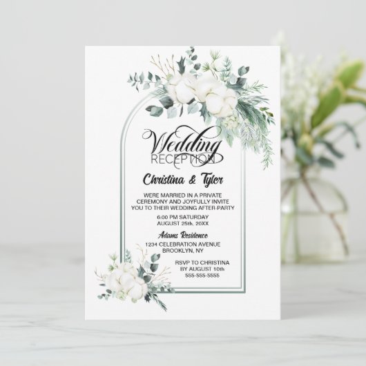 Rezeption für grüne Botanische Arche Einladung (Stehend Vorderseite)