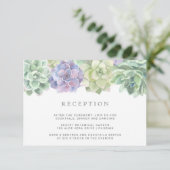Rezeption für grüne und Lila Hochzeiten Begleitkarte (Stehend Vorderseite)
