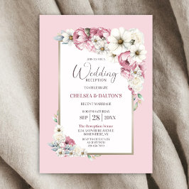 Rezeption für Hochzeiten in Rosa Einladung