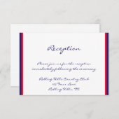 Rezeption für Hochzeiten in Rot und Blau Begleitkarte (Vorne/Hinten)