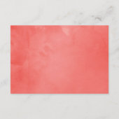 Rezeption für Hochzeiten in Türkis und Korallen Begleitkarte (Rückseite)