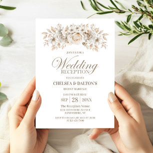 Rezeption für Hochzeiten mit weißer Blume Einladung