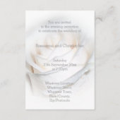 Rezeption für Hochzeitsfeiern mit weißer Rose Begleitkarte (Rückseite)