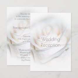 Rezeption für Hochzeitsfeiern mit weißer Rose Begleitkarte