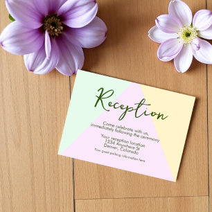 Rezeption für Mute Pastel geometrische Hochzeit Begleitkarte