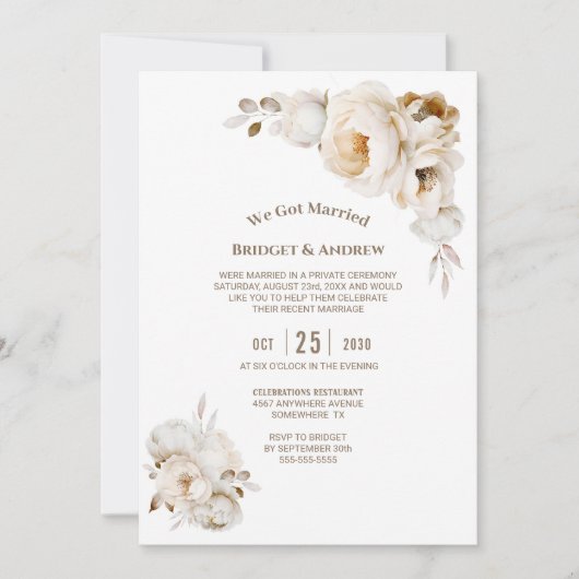 Rezeption für rustikale Hochzeitsfeiern Einladung (Vorderseite)