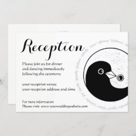 REZEPTION-INVITE. b/w YinYang-Tauben Einladung