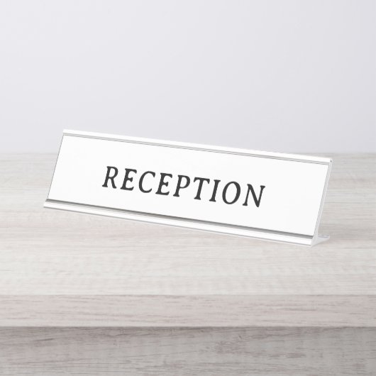REZEPTION | Professionell Modern Schreibtischnamensplakette (Vorderseite )