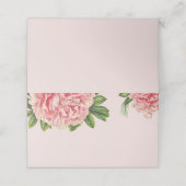 REZEPTION WEDD Vintage Rosa Blütenpfirsiche Blume Platzkarte (Außenseite Aufgefaltet)
