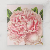 REZEPTION WEDD Vintage Rosa Blütenpfirsiche Blume Platzkarte (Innenseite Aufgefaltet)