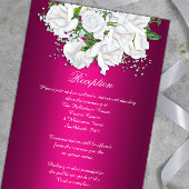Rezeption: White Roses Boho Fuchsia Pink Hochzeit Begleitkarte
