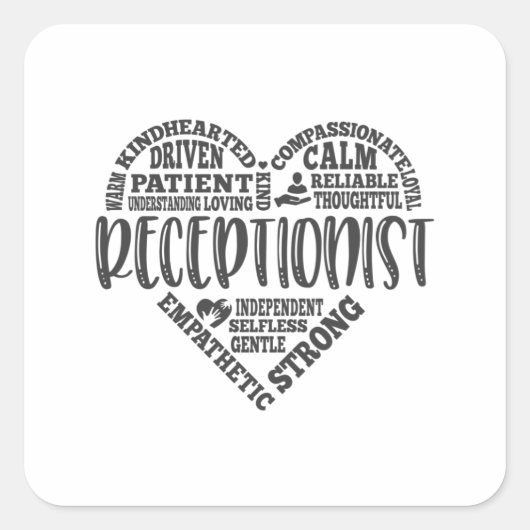 Rezeptionist, Sekretär, Schule Quadratischer Aufkleber (Vorderseite)