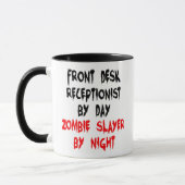 Rezeptionistin Zombie Slayer Joke Tasse (Links)