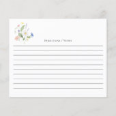 Rezeptionskarte Einfache Elegante Wildblumen Flyer (Hinten)