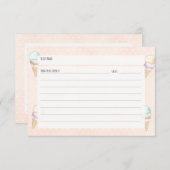 Rezeptionskarte für Eiskrem und Polka-Punkte Begleitkarte (Vorne/Hinten)