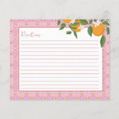 Rezeptionskarte für orange und Tiles | Kücheneinri (Rückseite)