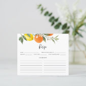 Rezeptionskarte für Zitronen und Orangen (Stehend Vorderseite)