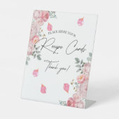 Rezeptionskarten Blush Rose Petals Brautparty Sockelschild (Vorderseite)