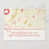 Rezeptionskarten für Brautparty - Vintage Blumenbe Postkarte (Vorderseite)