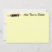 Rezeptionskarten für Catering - Gelbe Rückseite -  (Rückseite)