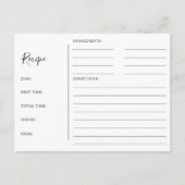 Rezeptionskarten für Minimalistisches Brautparty Postkarte (Vorderseite)